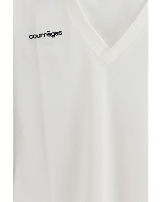 Courreges White Cropped Polo Heritage