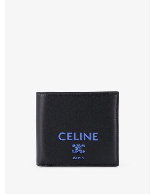 Céline Blue Leather Bi-Fold Wallet for men