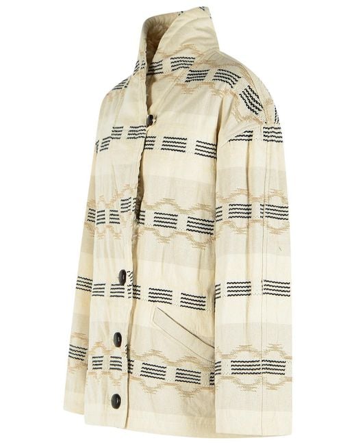 Isabel Marant Natural 'Quayla' Cotton Blend Jacket