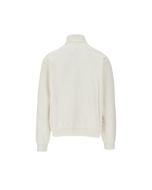 Herno White Laminar Full-Zip Cotton Sweatshirt for men