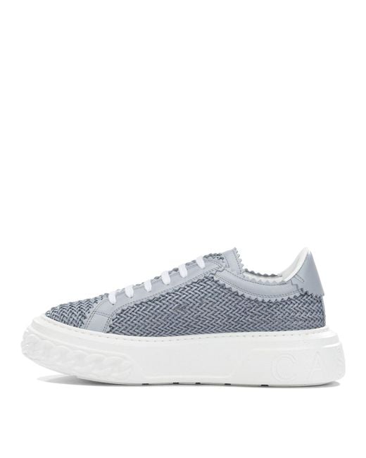 Casadei Blue Light Leather Sneakers