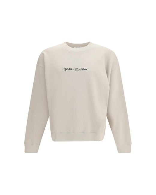 Off-White c/o Virgil Abloh White Script Arrow Crewneck Sweatshirt for men