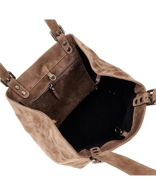 AUTENTICA 504 Natural Galatea Suede Leather Bag