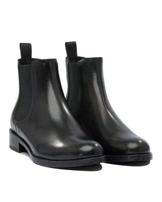 MARETTO® Black Leather Ankle Boots
