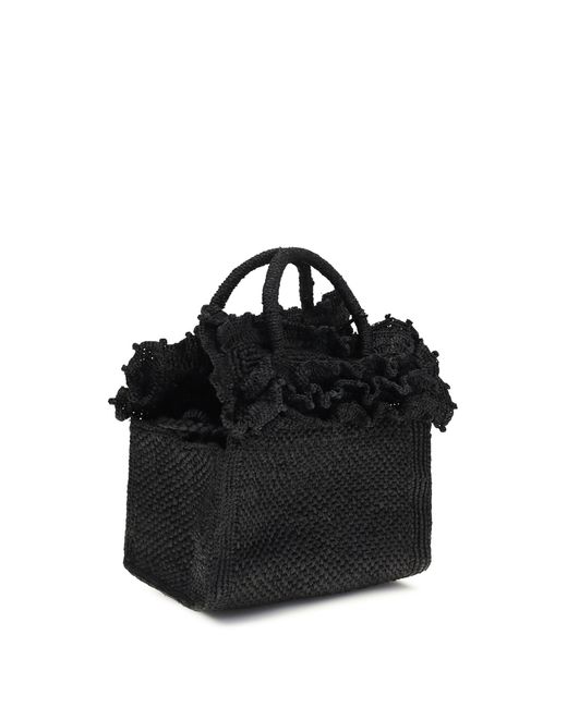 IBELIV Black Handbag Laguna Raffia