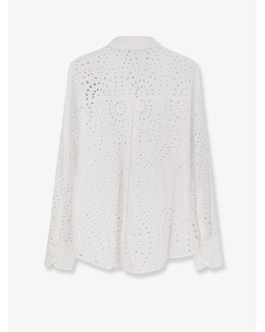 Mc2 Saint Barth White Shirt Cristal Broderie Anglaise