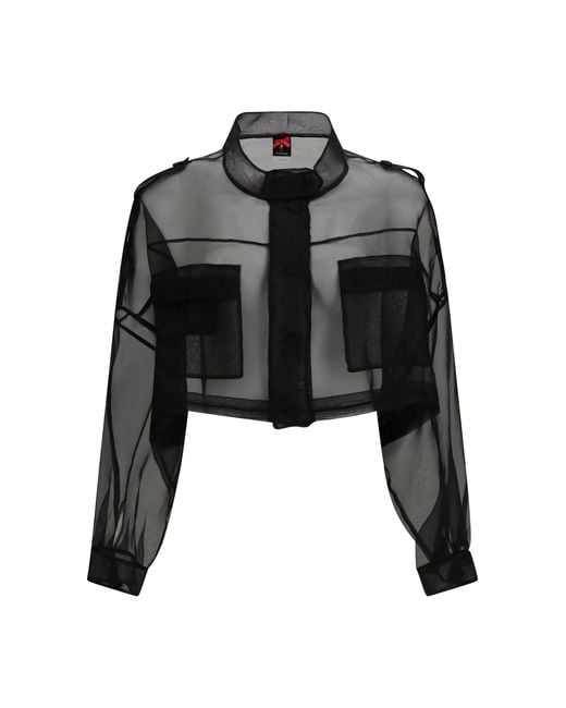 Pinko Black Cropped Jacket Silk