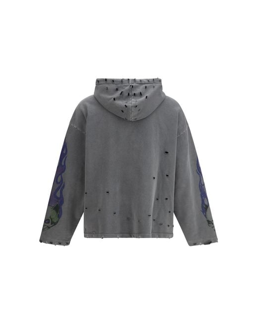 Gcds Gray Hoodie Graphic Print for men