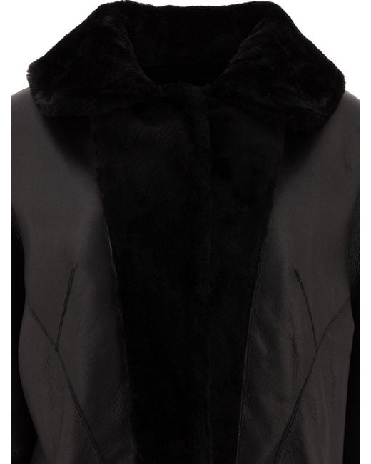 B&W Black B&W Reversible Shearling Coat