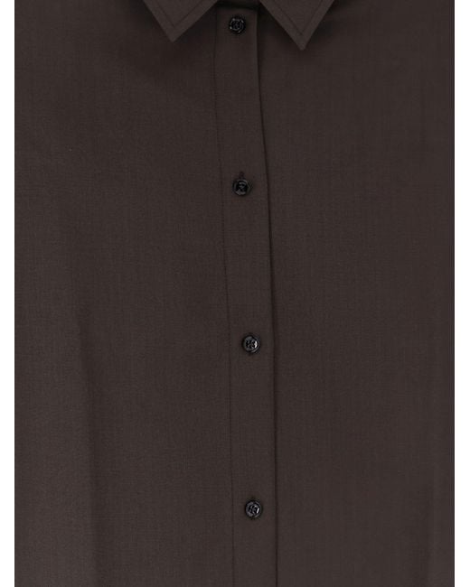 Totême Gray Tie-Cuff Wool Shirt