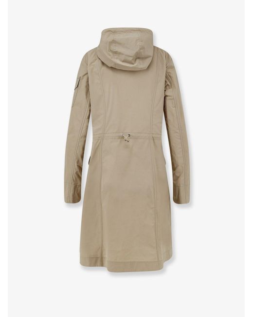 Moncler Natural Laerte Cotton Blend Long Jacket