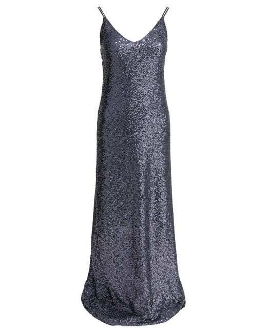 Semler Blue Long Sequined Dress Dresses