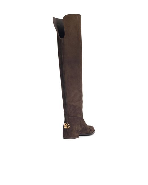 Dolce & Gabbana White Ebony Suede Boots