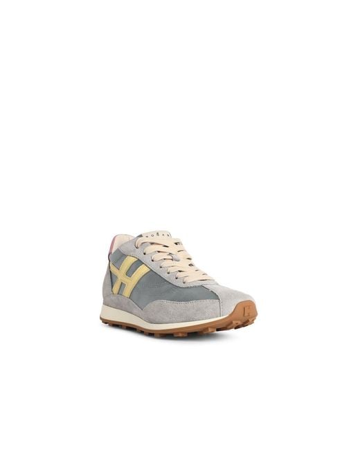Hogan White 'H699' Light Leather Blend Sneakers