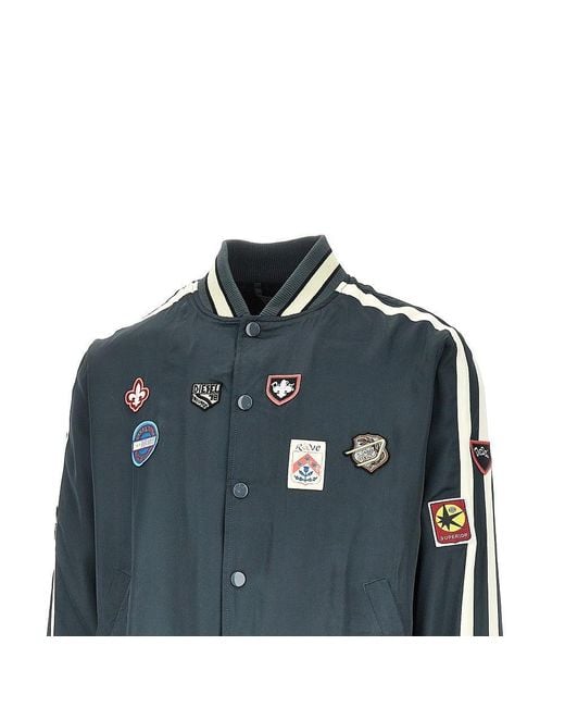 DIESEL Blue Satin Track Jacket With Patches for men