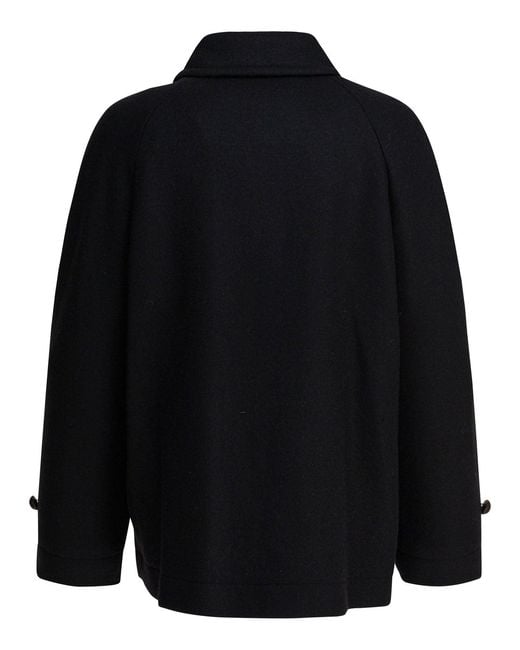 Circolo 1901 Black Wool Double-Breasted Coat