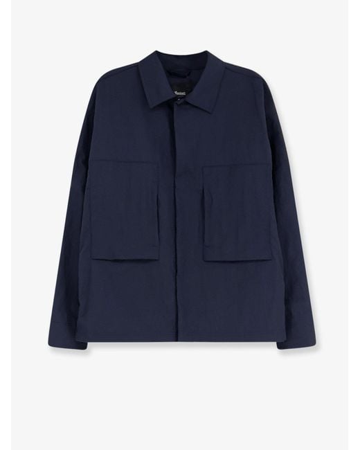 Laminar Blue Wrinkled Nylon Jacket for men