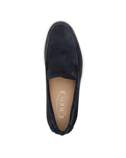 Tod's Blue Suede Leather Hybrid Loafers for men