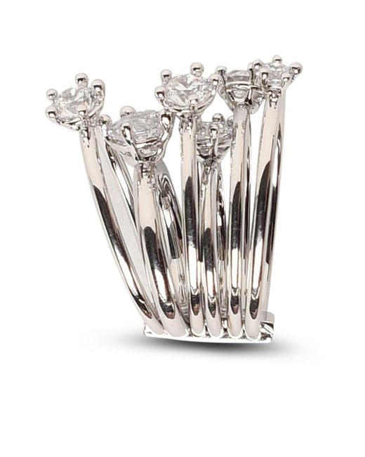 Panconesi White Orbit Diamond Brass Ring