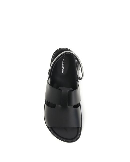 Dolce & Gabbana Black Dolce & Gabbana Open-Toe Sandals for men