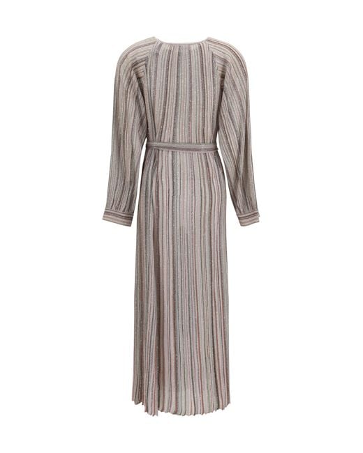 Missoni Gray Long Sequin Cardigan Dress