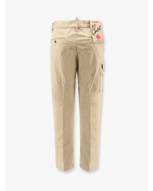 DSquared² Natural Sexy Cargo Cotton Trousers for men