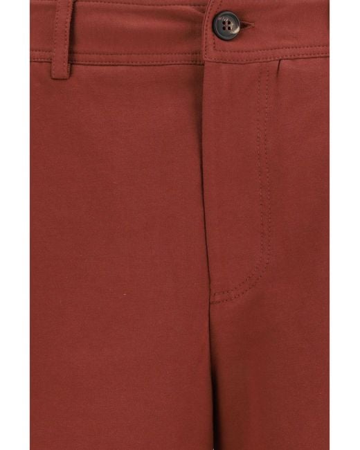 Brunello Cucinelli Red Cotton Bermuda Shorts