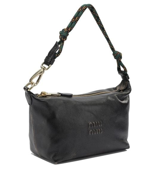 Miu Miu Black Small Logo Shoulder Bag