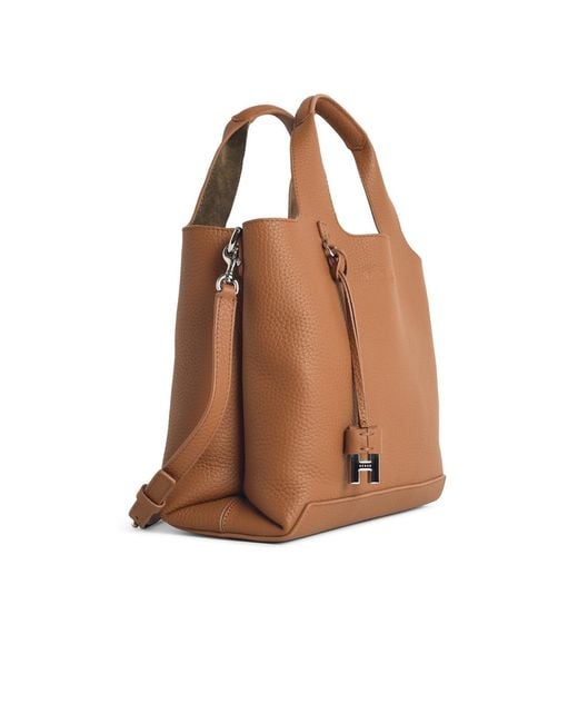 Hogan Brown Leather Shopping Bag