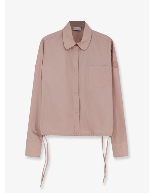 Moncler Pink Cotton Shirt With Drawstring