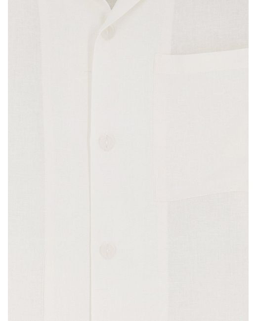 Hevò White Linen And Viscose Blend Shirt for men