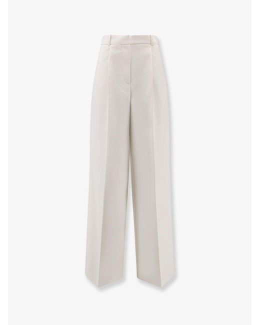 Dior White Wide Fit Wool Pants