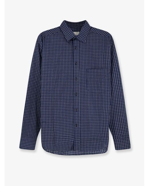 Walk In Paris Blue Cotton Shirt Plaid for men