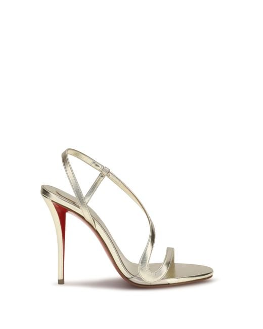 Christian Louboutin White Sandals Rosa Z Platinum Calf Leather