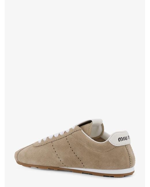 Miu Miu Natural Suede Plume Sneakers