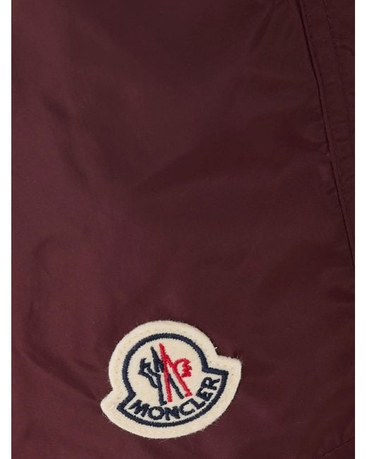 Moncler Red Nylon Swim Trunks for men