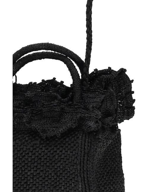 IBELIV Black Handbag Laguna Raffia