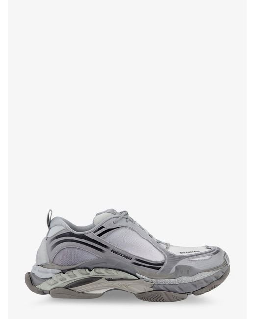 Balenciaga White Triple S.2 Gradient Mesh And Nylon Insert Sneakers With Used Effect for men