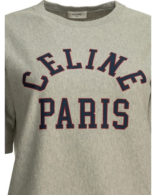 Céline Gray Cotton T-Shirt