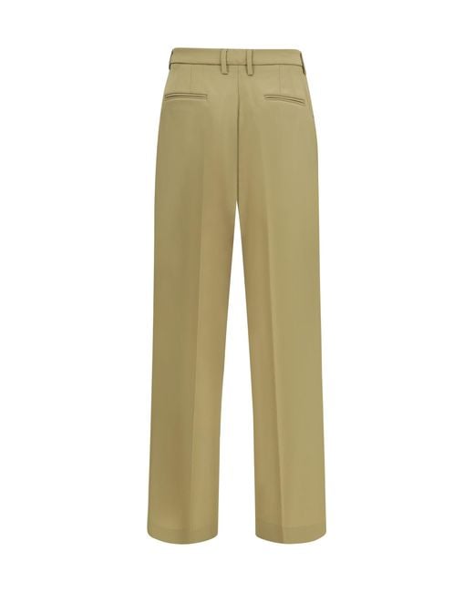 Cruna Green Pants Wide-Leg Virgin Wool