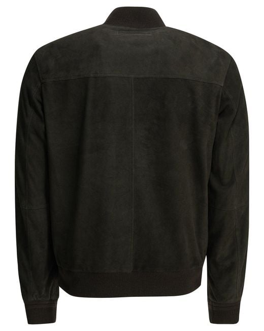 Zegna Black Suede Jacket for men