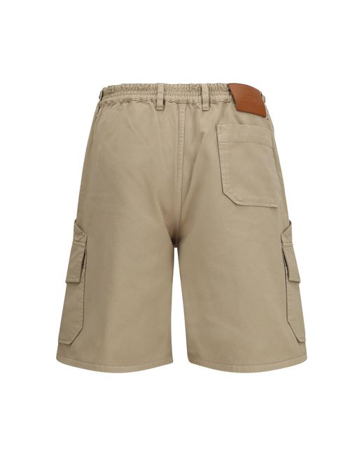 Loewe White Cotton Cargo Shorts for men