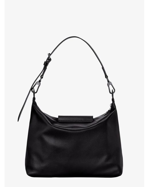 Longchamp Black Le Pliage Xtra M Leather Shoulder Bag