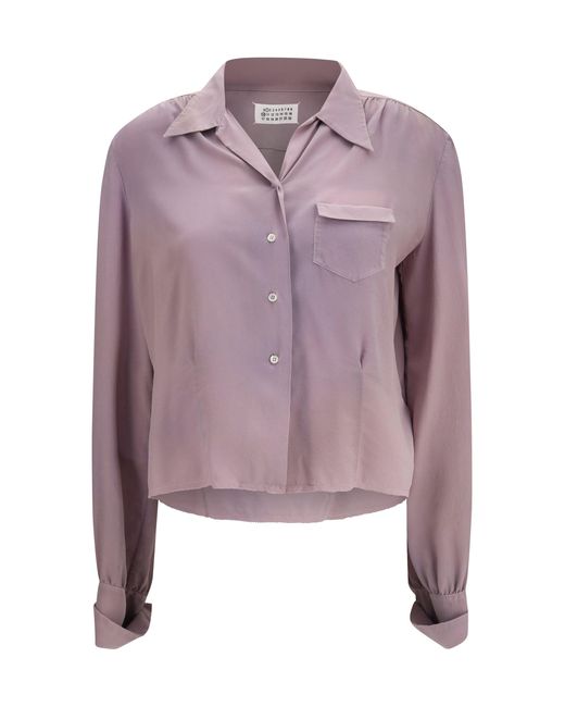 Women's Purple Silk Shirt Dusty