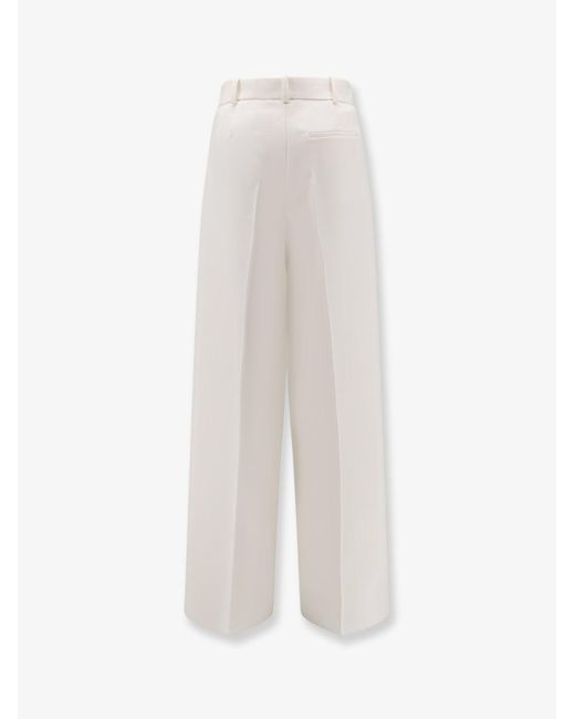Dior White Wide Fit Wool Pants