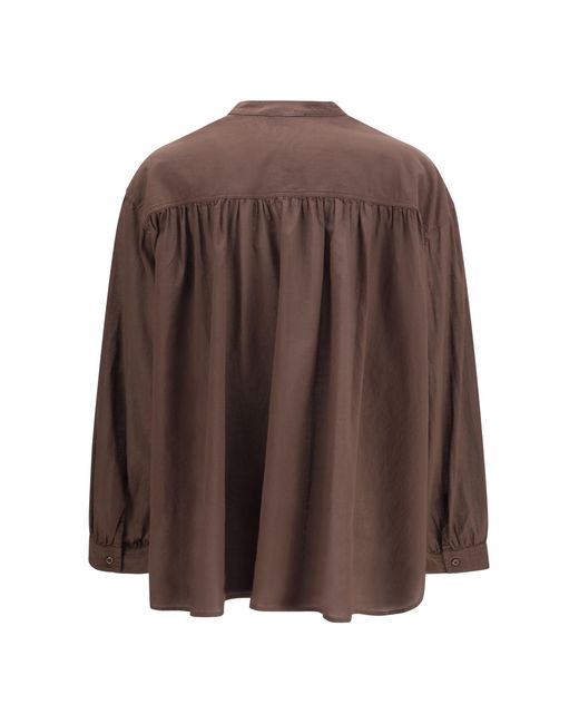 SOSUE Brown Ruffled Shirt Soft