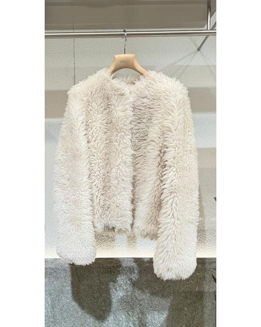 FURLING BY GIANI White Shearling Jacket
