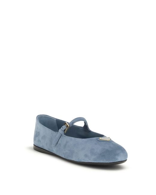 Prada Blue Suede Leather Ballerinas