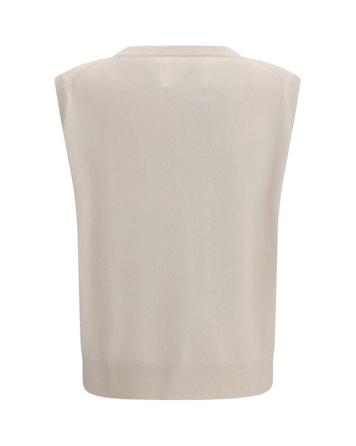 Extreme Cashmere White Sleeveless Sweater N°423 Lord Cashmere