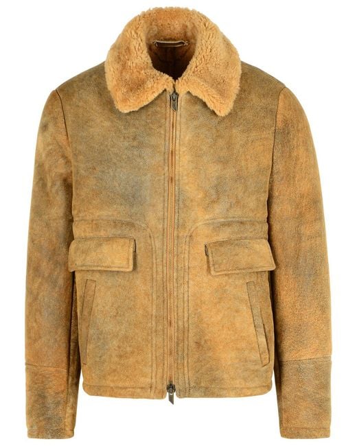 Salvatore Santoro Yellow Camel Leather Jacket for men